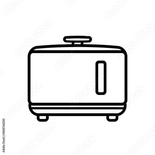 Outline vector icon of a versatile electric cooking appliance, ideal for kitchenware designs, food preparation illustrations, and modern home electronics graphics