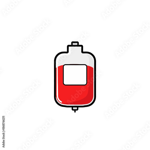 Medical blood bag icon illustration symbolizing vital healthcare, emergency treatment, and life-saving procedures like blood donation and transfusions, essential for hospital and clinical care