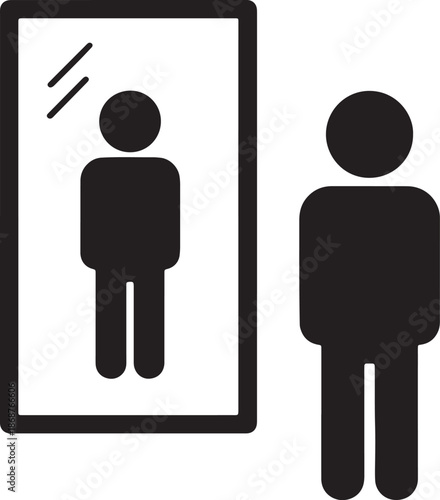 Black and white of a person with a prohibition sign and a person standing also transparent background