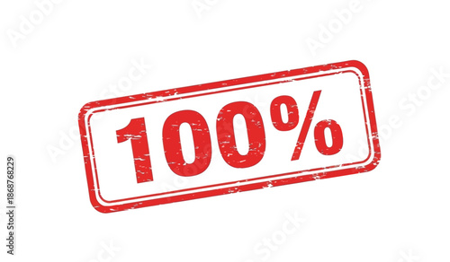 Red 100 percent stamp vector illustration