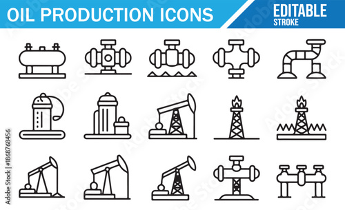 Minimalist Line Art for Oil and Gas Sector.