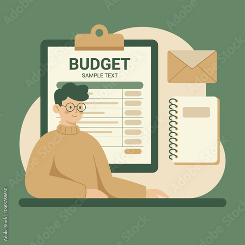 Personal budget planning and financial management concept, modern flat vector illustration