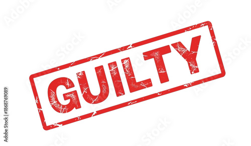 Red guilty stamp on for court or judgment concept
