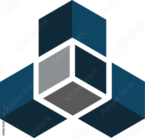 Abstract consulting trust logo symbol for corporate stability and business branding
