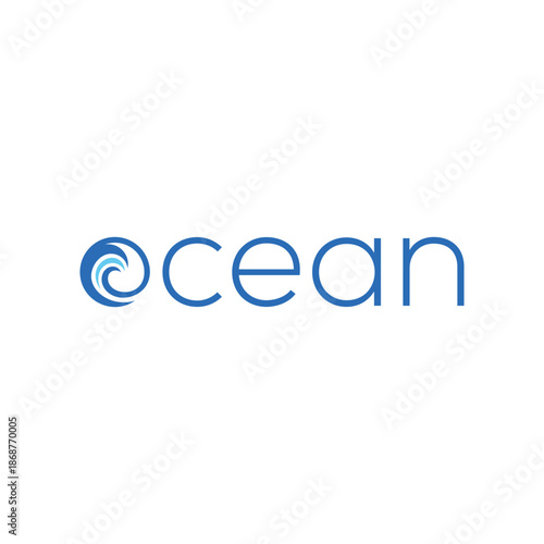 word mark ocean logo graphic design vector