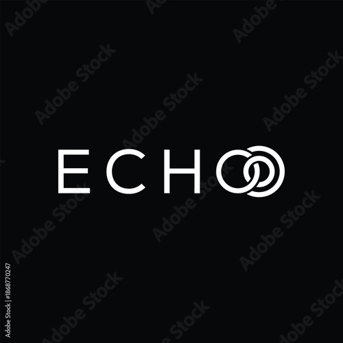 typography text echo logo design vector template	
