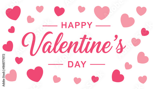 Happy valentines day greeting with hearts