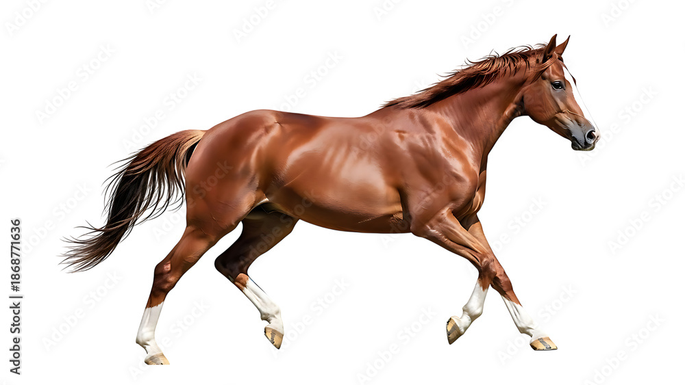 Obraz premium Dynamic Chestnut Horse Galloping with Grace