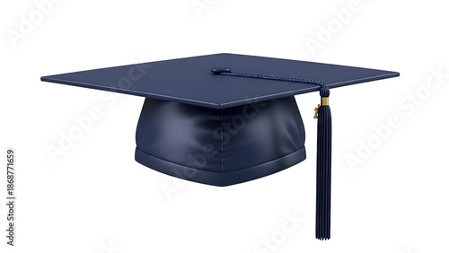 Dark Blue Graduation Cap with Tassel for Academic Achievement