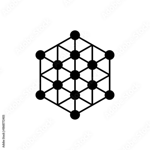 Connected network nodes forming a hexagonal structure representing data exchange, blockchain systems, digital infrastructure, and modern technology ecosystems.