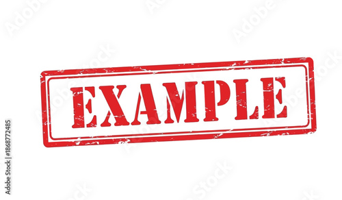 Rubber stamp with example text on for mockup purposes