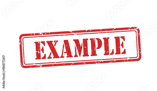 A red rubber stamp with the word example