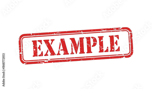 Red stamp with example text on for illustration purposes