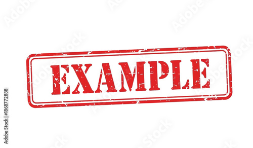 Rubber stamp with example text on for mockup purposes