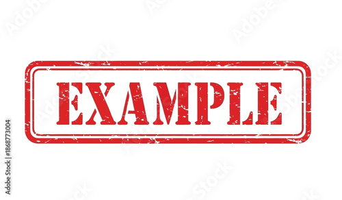 Rubber stamp with example text on for mockup purposes