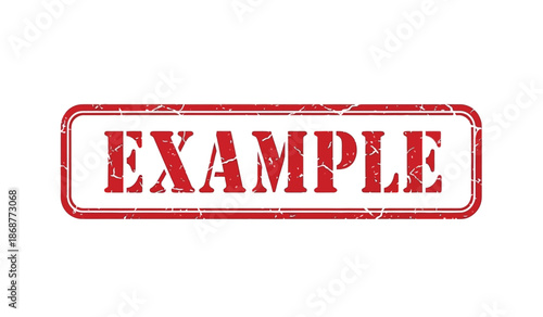 Vintage red rubber stamp with example text