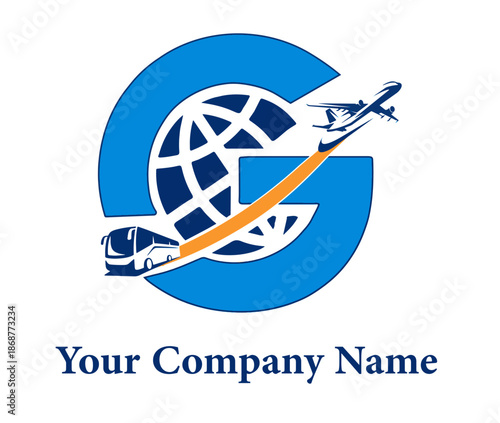 Initial G letter travel agency Logo Design vector Template. Abstract Letter G travel agency logo Design	