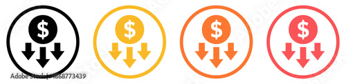 cost reduction money decrease icon