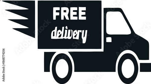 Free delivery truck carrying cargo boxes for fast and reliable shipping service