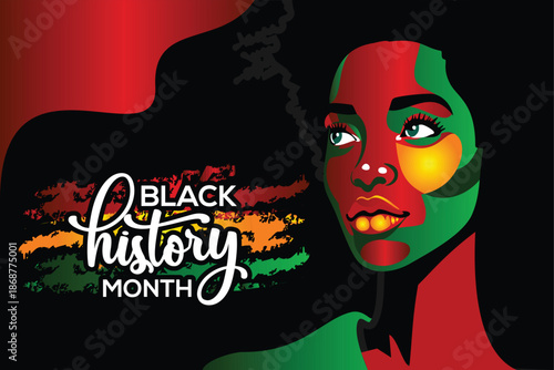 Black history month celebration vector girl