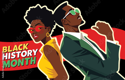 black history month design vector template
