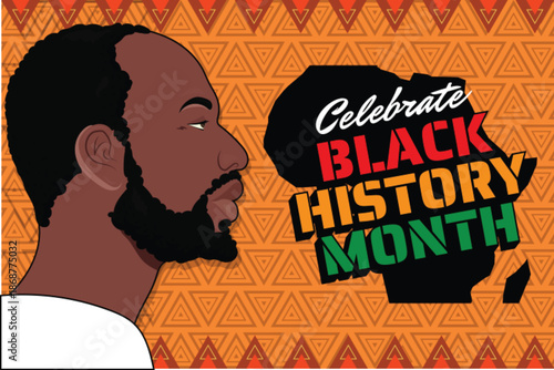 Black history month design with man illustration