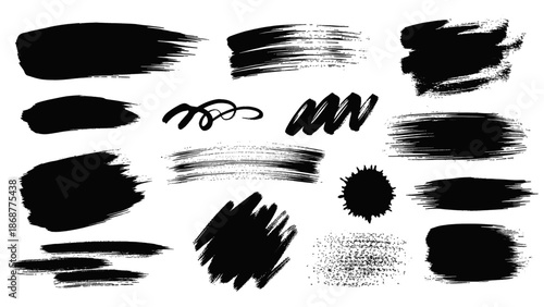 Brush strokes and artistic elements for design and illustration