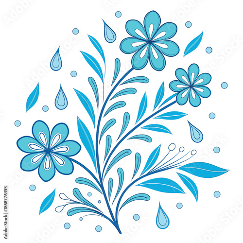 Decorative colorful vector illustration isolated on white background