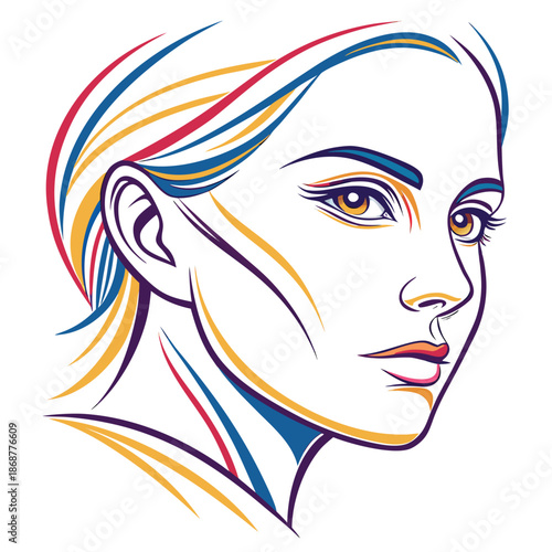 Decorative colorful vector illustration isolated on white background