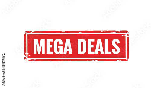 A red stamp with the words mega deals