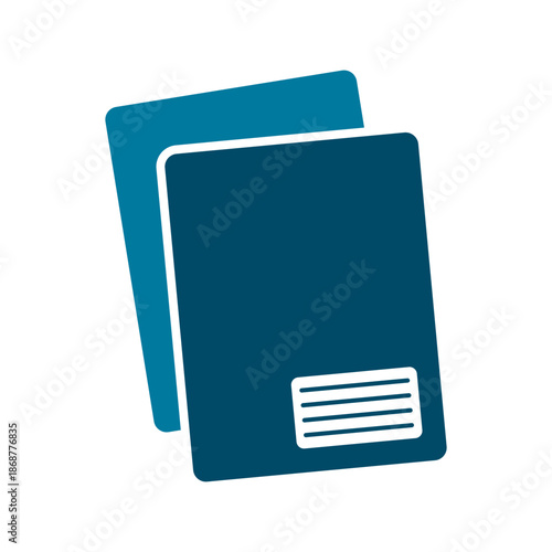 Notebook icon. Colored silhouette. Front view. Vector simple flat graphic illustration. Isolated object on a white background.