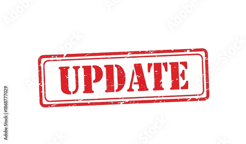 A red stamp with the word update on a for editing purposes