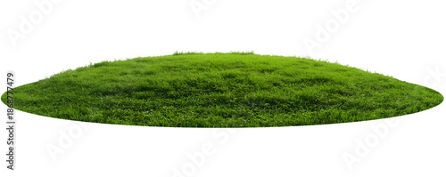 green grass podium circle mound meadow land ground 3d element cutout