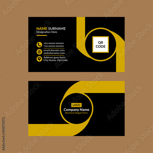 Modern Business Card Format. Classic Template Display for Promotion.