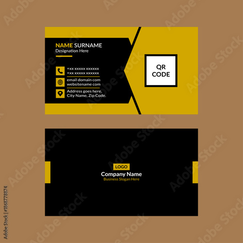 Modern Business Card Format. Classic Layout Display for Promotion.