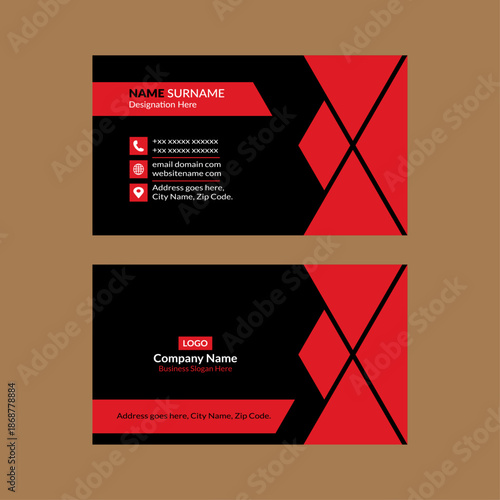Modern Business Card Format. Trendy Layout Display for Promotion.