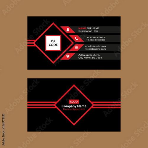 Modern Business Card Format. Luxurious Layout Display for Promotion.