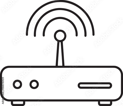 Router with wifi signal on transparent background