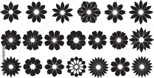Floral pattern mandala elements set for decorative graphic projects