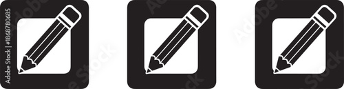 Edit button pencil icon design set for application interface design
