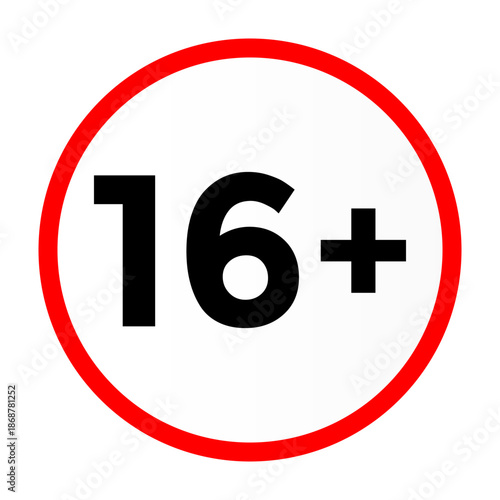 Official Age Restriction Symbol Sixteen Plus Rating Sign