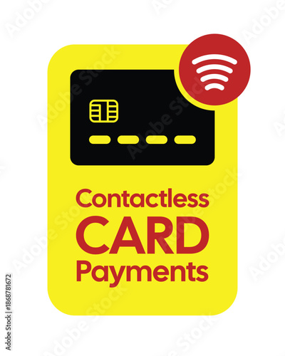 Contactless Credit Card Icon - Minimalist EMV Chip and Highlighted Signal Payment Vector