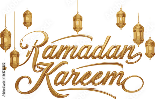 Lettering ramadan text arabic typography for marhaban ya ramadhan kareem sticker with lantern mosque transparent background clipart
