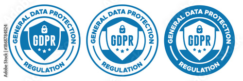 GDPR Compliance Label and Badge Vector – Data Protection and Privacy Icon