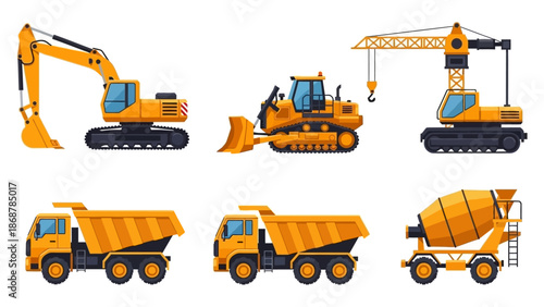 Construction Equipment Vehicles Heavy Machinery.