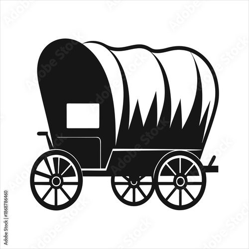 Vintage Covered Wagon Transport Icon