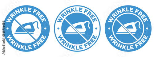 Wrinkle Free Clothing and Fabric Label and Badge Vector – Care and Quality Icon