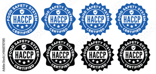HACCP Certified Food Safety Label and Badge Vector – Quality Hygiene Compliance Icon