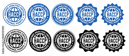 HACCP Certified Food Safety Label and Badge Vector – Quality Hygiene Compliance Icon