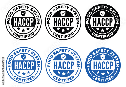 HACCP Certified Food Safety Label and Badge Vector – Quality Hygiene Compliance Icon